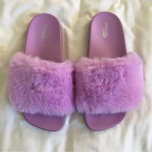 Purple fuzzy slides